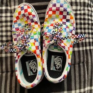 Tie-dye Checkerboard vans